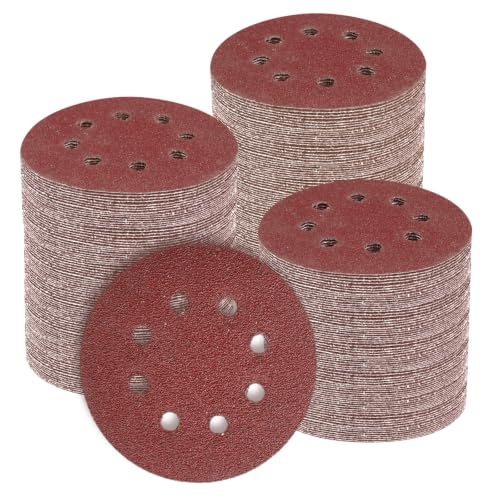  GritElite 200 PCS 5-Inch Sanding Discs 240 Grit, 8-Hole Round Hook & Loop Sandpaper for Random Orbital Sander - style: 240 Grit-200PCS