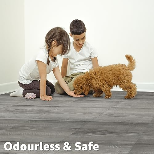 Art3d 30-Pack Peel and Stick Vinyl Floor Planks, 12 x 12 in, Taupe Ash - color: Taupe Ash