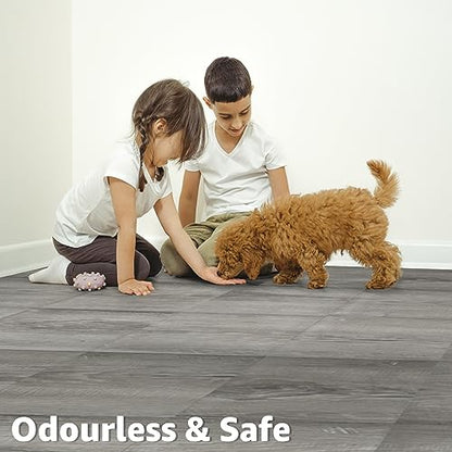 Art3d 30-Pack Peel and Stick Vinyl Floor Planks, 12 x 12 in, Taupe Ash - color: Taupe Ash
