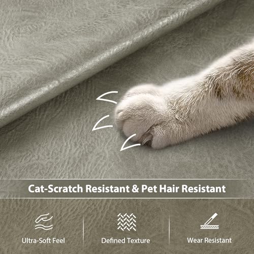 Faux Leather 1.0mm Upholstery Fabric by the Yard 6 Yard Beige Grey - color: Beige Grey, size: 6 Yard