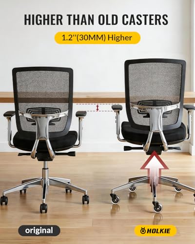 HOLKIE Office Chair Wheels Universal Fit Roller Blade Casters - color: Clear