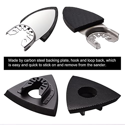 105PCS Oscillating Tool Detail Sanding Pads Kit, 3Pcs Triangle and 2Pcs Finger Sanding Pad, 100Pcs Multitool Sandpaper, Grit Fit for Finishing Wood Sanding Plaster - size: 105 pcs Triangle and Finger Sanding Pads