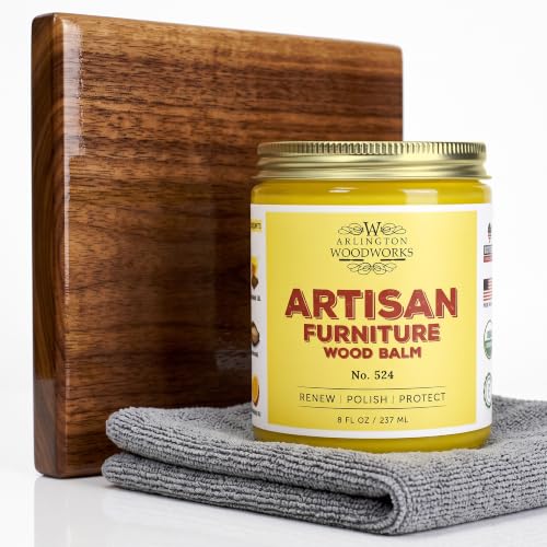 Wood Balm No. 524 Beeswax Furniture Polish 8 oz. Pack of 1 | Organic Paste Wax | Wood Conditioner with Flaxseed and Orange Oil | No Sanding | For Tables, Cabinets & Boards