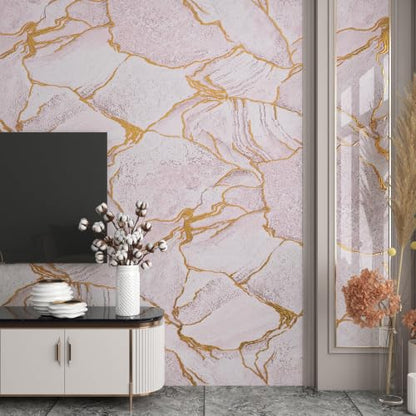 LaCheery 157"x24" Pink Marble Countertop Peel and Stick Wallpaper Kitchen Counter Contact Paper Marble Vinyl Wrap for Countertops Waterproof Renter Friendly Removable Bathroom Countertop Covering Roll - size: 24" x 157"