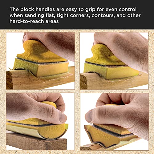 Dura-Gold Rectangle 4" x 1-3/4" Hand Sanding Block Base Handle, Hook & Loop