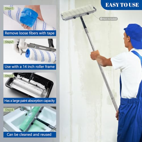 14 Inch Microfiber Paint Roller Covers, 3/8" Nap, 10 Pack - size: 14 Inch Paint Roller Kit, 10 Pack