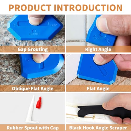 23-Piece Caulking Tool Kit – 3-in-1 Silicone Caulk Remover,