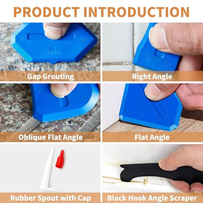 23-Piece Caulking Tool Kit – 3-in-1 Silicone Caulk Remover,