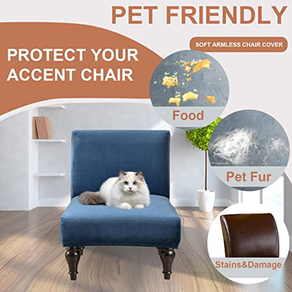 Eco-Ancheng Armless Chair Slipcover Removable Armless Accent Chairs Covers Washable Armless Slipper Chair Slipcover Printed Armless Chair Furniture Protector Covers for Living Dining Room Hotel - color: A23