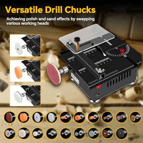 Mini Multi-Functional Table Saw, Multi-functional Mini Table Saw for Wood Cutting, Angle Adjustable with More Accessories - (10" Table Saw-Pro Kit)