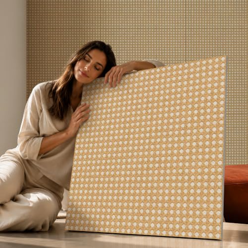 Soon Global Acoustic Wall Panels, Cane Lattice - color: Cane Lattice, size: 23.6 X 23.6 Inches