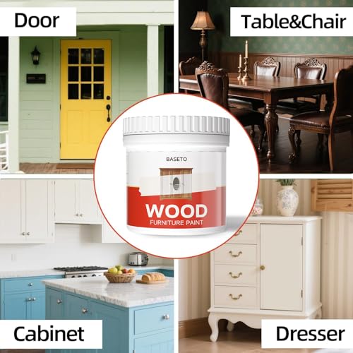 Wood Paint for Furniture, Durable Cabinet Countertop Paint Easy Application for DIY Projects, Wood, Metal, Home Decor and More(32OZ, White with Tools)