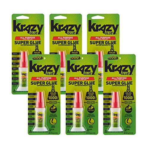 Krazy Glue All Purpose Brush-On Superglue, Quick Dry No-Clog (5g x 6 Count) - size: 6 Count