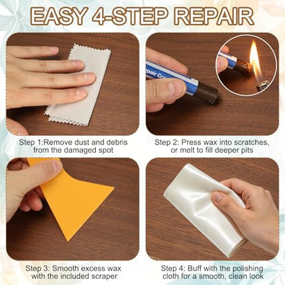 uxcell 4Pcs Wood Filler Sticks,Wood Repair Kit,Pale Beige - color: Pale Beige
