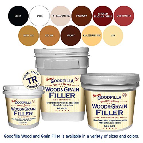 Water-Based Wood & Grain Filler (Trowel Ready) - Ash - 1 Quart By Goodfilla | Replace Every Filler & Putty | Repairs, Finishes & Patches | Paintable, Stainable, Sandable & Quick Drying - color: Ash, size: 1 Quart