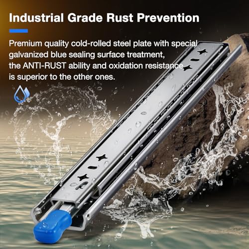 Heavy Duty Locking Drawer Slides Load 201 lbs Full Extension Runners with Lock 12 14 16 18 20 22 24 26 28 30 32 34 36 38 40 Inch Side Mount Rails for Drawer Capacity 201lb 1 Pair - size: 32 Inch