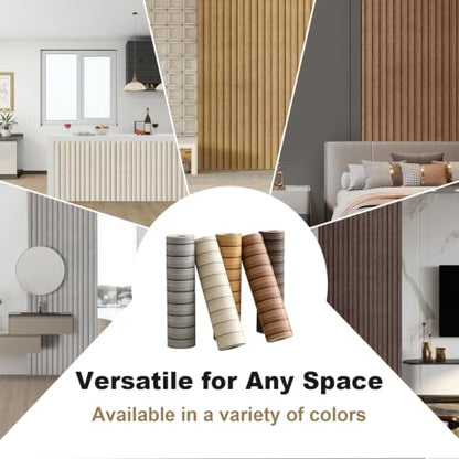 118" x 15.8" Peel and Stick PVC Faux Wood Slat Wall Panels - color: Light Brown
