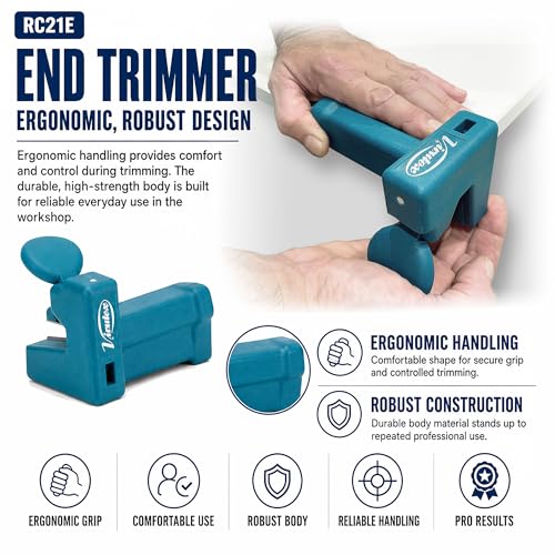 Virutex RC21E Veneer End Trimmer, Edge Banding Cutter for PVC, Melamine & Laminate, Double Blade Precision Tool up to 54 mm for Woodworking