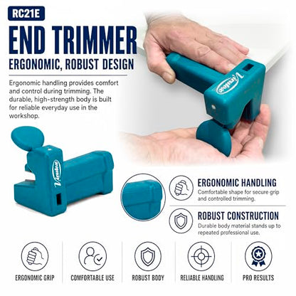 Virutex RC21E Veneer End Trimmer, Edge Banding Cutter for PVC, Melamine & Laminate, Double Blade Precision Tool up to 54 mm for Woodworking