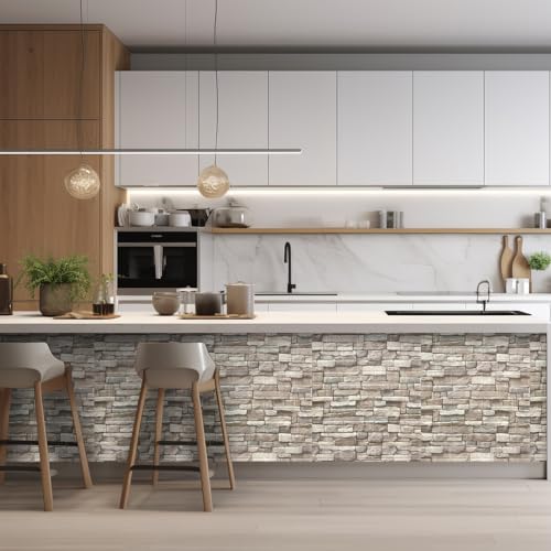 Yutianli 20PSC 3D Wall Panels Peel and Stick Faux Brick Wall Panels Self-Adhesive 3D Brick Wallpaper Foam Stone Wall Panel - color: rock, size: 20PCS