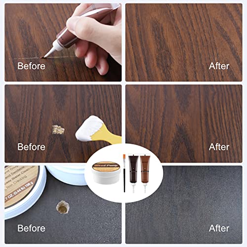 SEISSO Wood Furniture Repair Kit, 12 Colors Wood Fillers with White Putty - color: 12 + 1 Colors