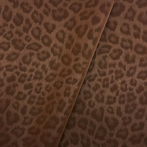 Faux Leather Leopard Roll 32 x 137 cm(12 x 54 inches) Multipurpose Synthetic Faux Leather for DIY Crafts, Earrings, Wallets, Bows, Cosmetic Bags, Handbags - Craft Making Supply (Dark Brown) - color: Dark Brown