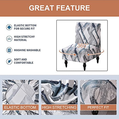 Eco-Ancheng Armless Chair Slipcover - Removable, Washable, Printed Accent Chairs for Living & Dining Room - color: A5