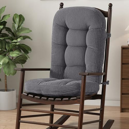 idee-home Rocking Chair Cushions Indoor, Glider Rocker Replacement Cushions - color: Grey, size: 28 X 19 X 4 In & 16 X 19 X 4 In