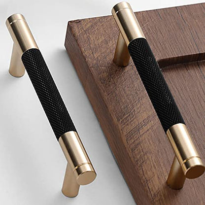 12 Pack 3 3/4 Inch 96 mm Gold and Black Cabinet Handles Cabinet Pulls Aluminum Handles Knurled Drawer Pulls Oxidation Finish with Diamond Pattern 5" Length 3.75 Inch Hole Center - color: Gold Black, size: 3 3/4 Inch