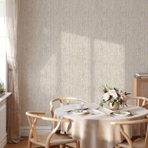 JiffDiff Woven Wallpaper Peel and Stick 17.3" x 1200" Colorful Paint Grasscloth Contact Paper Textured Waterproof Self Adhesive Stick on Wallpaper(14.4 sq. ft Gray) - color: Gray, size: 17.3" x 1200"
