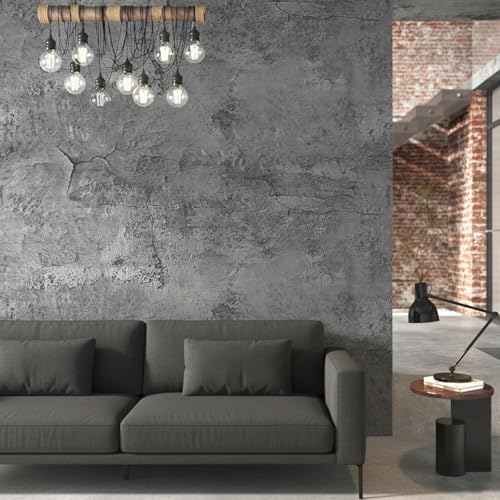 ReWallpaper Textured Cement Wallpaper Peel and Stick Dark Grey Concrete Wall Paper Self Adhesive Cement Vinyl Wall Covering for Accent Walls Kitchen Backsplash Countertop Bathroom Office 15.8in x 23ft - color: Gray Concrete, size: 15.8in x 23ft
