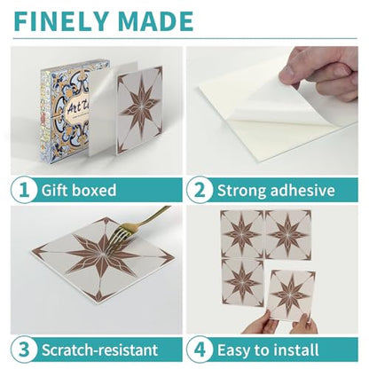 Alwayspon 12 Sheet 6x6inch 3D Thicken Foaming Board Vinyl Backsplash Marble Tiles, Self-Adhesive Peel and Stick Wall Tile Stickers Stick on Subway Tiles for Kitchen Bathroom Wall - color: Art183