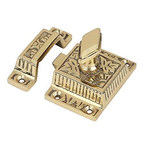 Brass Cabinet Latch, Ideal for Cabinet Closet Kitchen Doors, Antique Cabinet Diamond Latch Polished Lacquer Finish