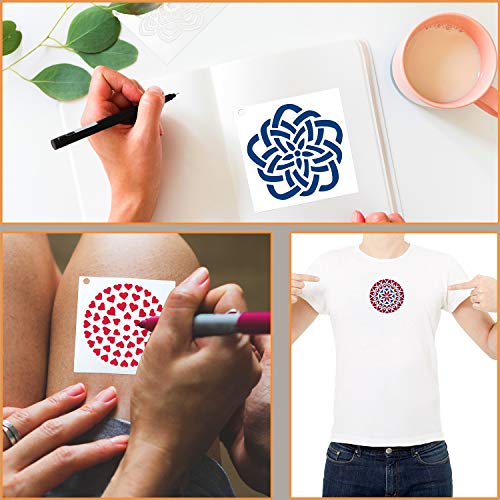 Augshy 56 Pack Mandala Stencils for Dot Painting on Wood Furniture - style: Mandala