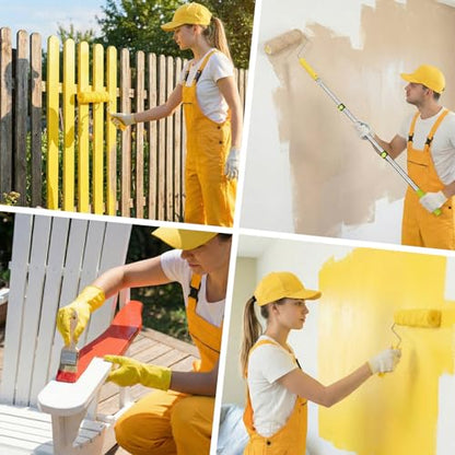 37PCS Paint Roller Kit with Thickened Extension Pole 2 to 4 FT, Plus