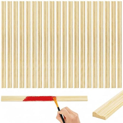 24 Pack Wall Molding Trim, 3D Unfinished Flat Wood Trim, 15.7"x0.8"