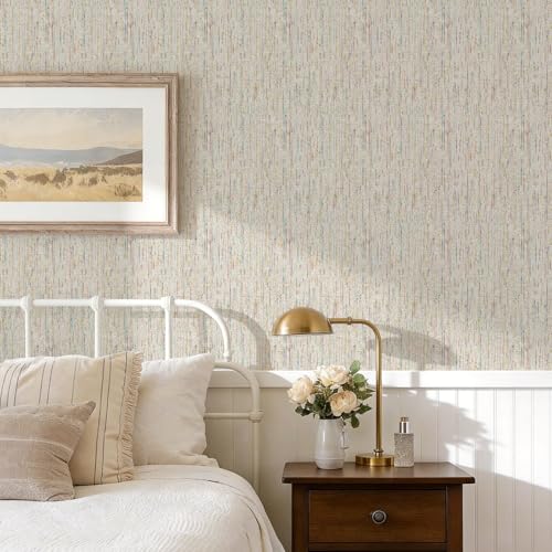 JiffDiff Woven Wallpaper Peel and Stick 17.3" x 120" Colorful Paint Grasscloth Contact Paper Textured Waterproof Self Adhesive Stick on Wallpaper(14.4 sq. ft Gray) - color: Gray, size: 17.3" x 120"