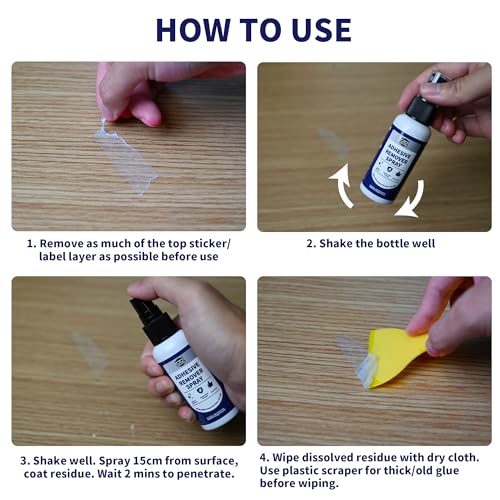 Breliter Adhesive Remover Spray - Water-Based Glue & Sticker Remover for Labels, Tape Residue, Grease, Gum, Decals, Wax, Safe for Glass, Metal, Ceramic Tile Surfaces, Neutral PH (2 Pack) - color: 2 Pack