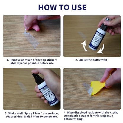 Breliter Adhesive Remover Spray - Water-Based Glue & Sticker Remover for Labels, Tape Residue, Grease, Gum, Decals, Wax, Safe for Glass, Metal, Ceramic Tile Surfaces, Neutral PH (2 Pack) - color: 2 Pack