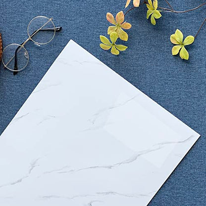 Haimin 3D Wall Panels Peel and Stick Marble Tile Look 10 Pack Waterproof - color: White-LYB