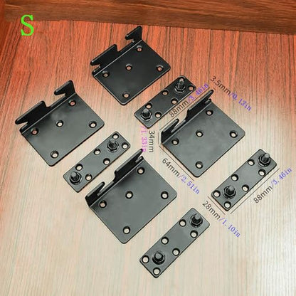 Bed Rail Brackets Bed Frame Hardware Black - color: Black, size: Small