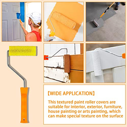 8 Pcs Textured Paint Roller Covers, 4 inch Medium Textured Brushes - size: 4",8pcsMEDIUM