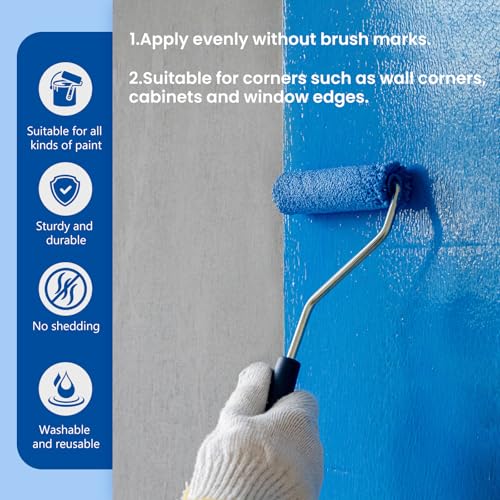 4 Inch Microfiber Paint Roller, 3/8" Nap, 24 Pack - size: 4 Inch Paint Roller Kit, 24 Pack