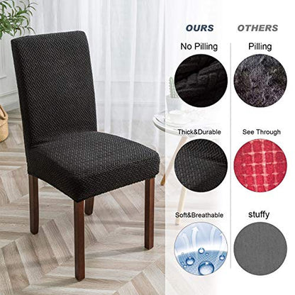 Genina Waterproof Chair Covers for Dining Room Chair Slipcovers Set of 4 - color: Black, size: 14-18in Waterproof