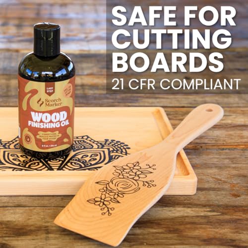 Scorch Marker Wood Finishing Oil, Food Safe Cutting Board Oil, 8 oz