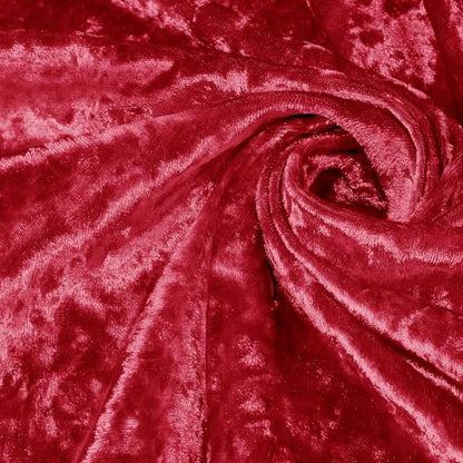 1 Yard 63" Wide Red Stretch Crushed Velvet Fabric - color: Red, size: 1 Yard
