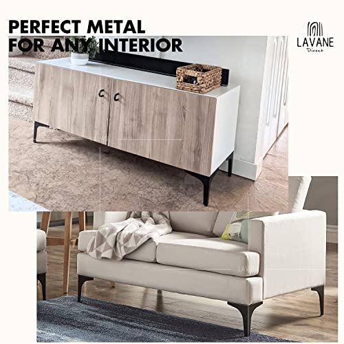 La Vane 6 Inch Diamond Triangle Metal Furniture Legs 4PCS- Heavy Duty Iron - color: Black, size: 6" / 15cm