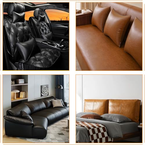 Marine Vinyl Fabric Faux Leather: Soft Vinyl Upholstery Leather 54" x 36" - color: Earthy Yellow