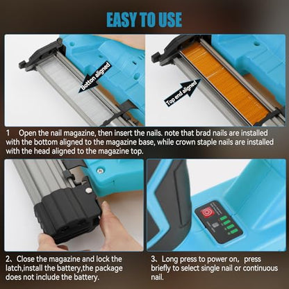 18GA Cordless 2 in 1 Nail/Staple Gun for Mak-ita 18V Battery(Tool Only)