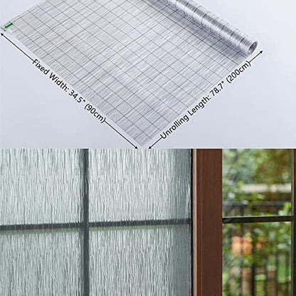 VELIMAX Frosted Window Privacy Film Non Adhesive Window Cling Removable Glass Covering Clear Water Opaque Window Film for Home Anti UV 35.4x78.7 inches - color: Translucent, size: 35.4"x78.7" (90x200cm)